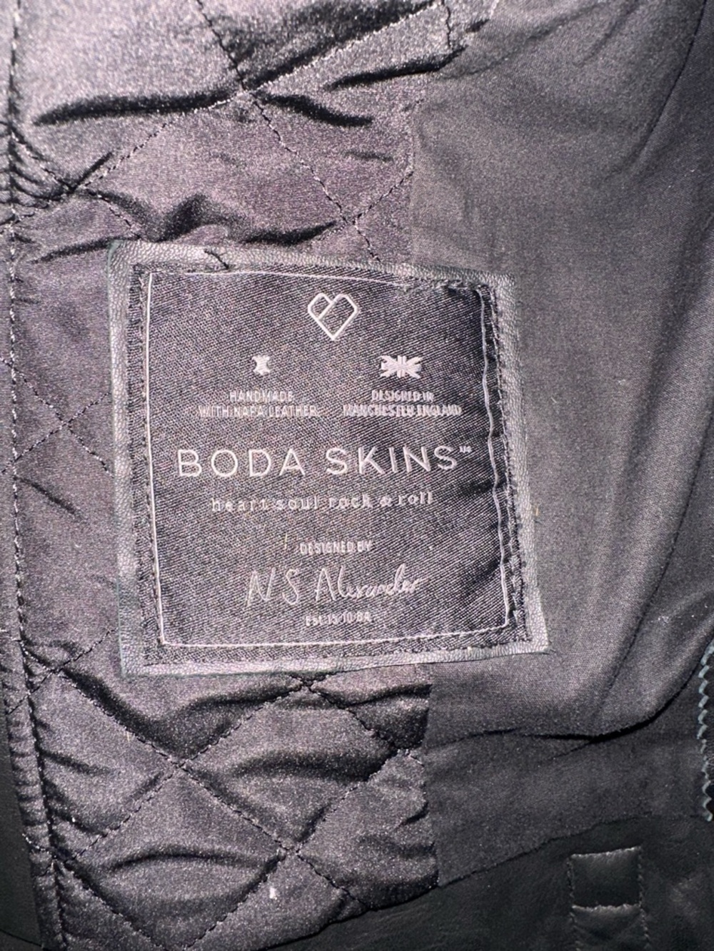 BODA SKINS Women's Black Quilted Leather Biker Jacket - Picture 7 of 7